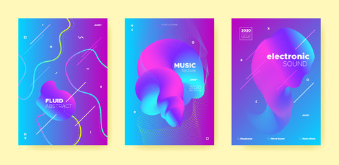Purple House Music Poster. Abstract Gradient 