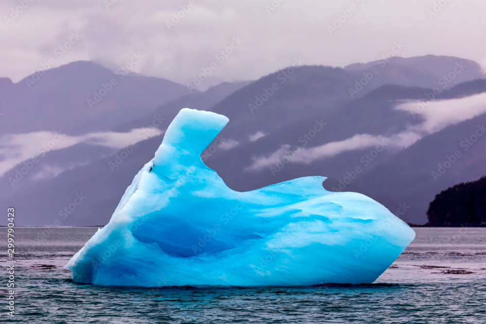 Wall mural blue iceberg on ocean