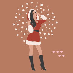 Santa Claus girl illustration
