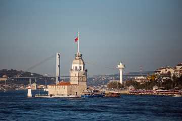 Jungfernturm oder Kiz Kulesi in der Abendsonne, Bosporus Istanbul