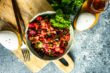 Organic vegetable salad
