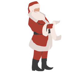 Santa Claus holiday character with roll of desires
