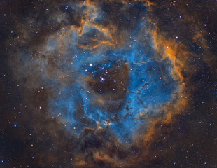 View of stars with blue galaxy