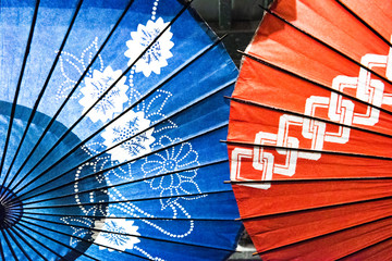  two japanese parasols