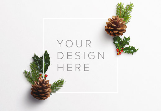 Winter Nature Frame Scene Creator Mockup