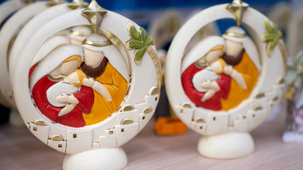 Nativity scene ornament for christmas decoration.