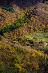 Fototapeta na wymiar Autumnal travel landscape