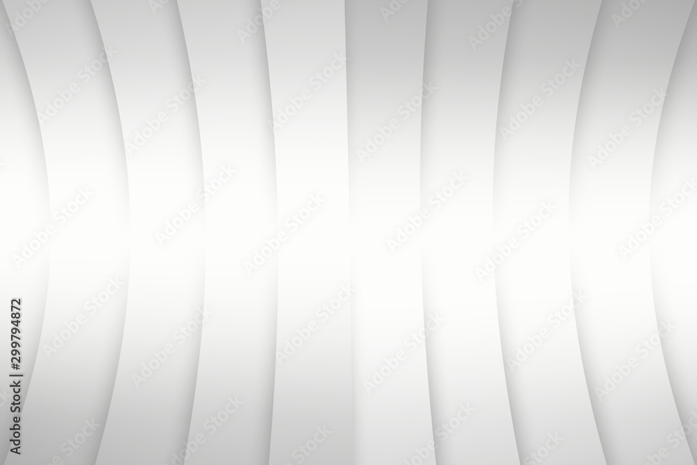 Wall mural abstract white pattern background, curve line smooth with shadow.