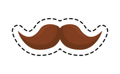patch of mexican macho mustache isolated icon