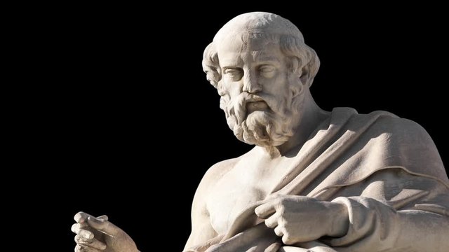 classic statue of Greek philosopher Plato sitting