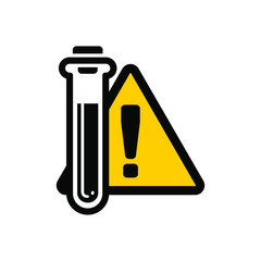 Icon hazardous substance in a test tube beaker, vector image