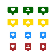Symbols and icons. Social network. Notification, comment or like icon. Follower icon. Vector.