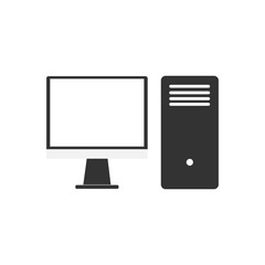 computer laptop icon electronic technology mockup device flat design modern trendy isolated on white background.