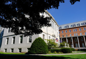 Typically styled court house seen in a New England town.