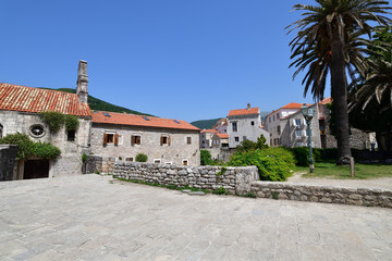 Fototapeta na wymiar A fragment of architecture in Old Town in Budva, Montenegro