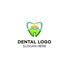 dental mountains view logo templates