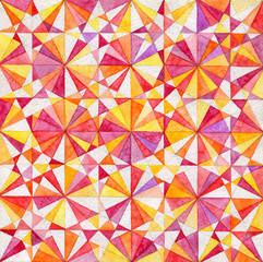 Seamless watercolor geometric abstract background.