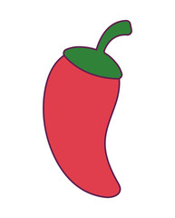 chili pepper mexican isolated icon