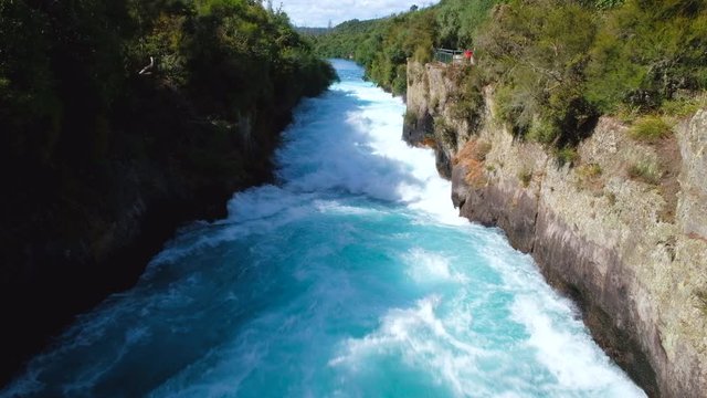 Seamless video of Huka Falls in the daytime, Taupo, New Zealand. 4K Video.