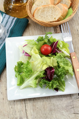 plate of salad on a table