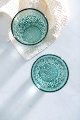 Sparkling Mineral Water in Clear Glasses