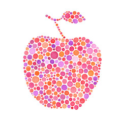 Apple silhouette, watercolor drawing.