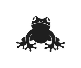 Frog logo. Abstract frog on white background
