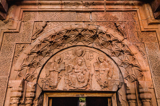 The element of the upper tympanium of Noravank Monastery, Vayots Dzor, Armenia	