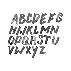 Set of letters, alphabet. Watercolor