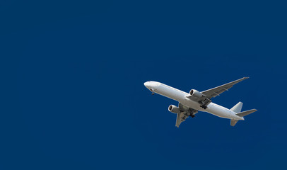 Commercial passenger jet aircraft at the sky