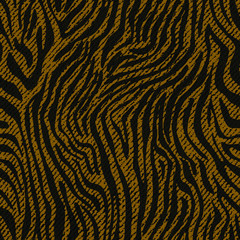 Full seamless tiger and zebra stripes animal skin pattern. Design for tiger colored textile fabric printing. Suitable for fashion use.