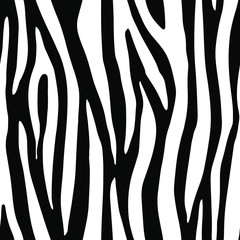 Full seamless zebra and tiger stripes animal skin pattern illustration. Black and white vector design for textile fabric printing. Fashionable and home design fit. © MSK Design