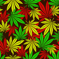 Fototapeta premium Seamless cannabis pattern