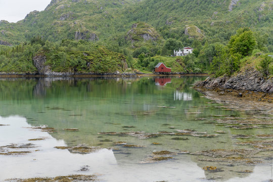 clear waters at fjord inlet, Hanoy, Norway