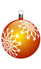 Christmas gold ball with snowflake