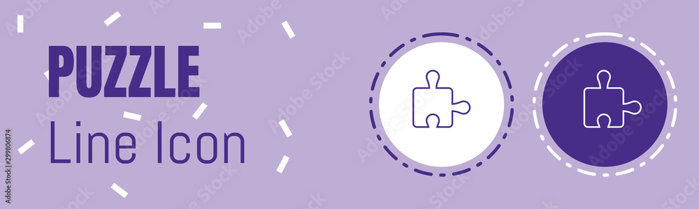 Poster puzzle line icon. useful graphic elements for all kinds of designing work.