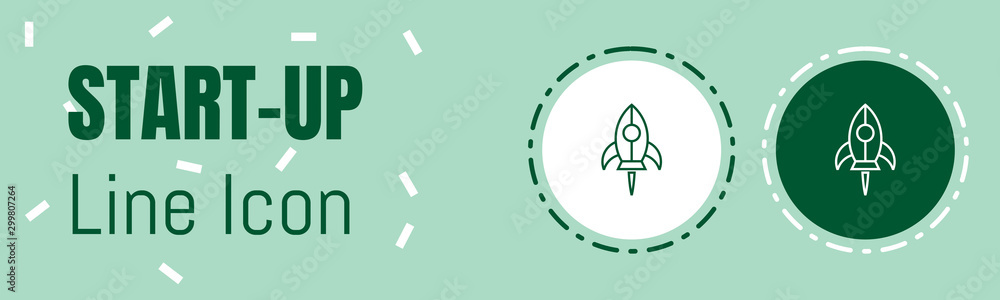 Poster start up line icon. useful graphic elements for all kinds of designing work.