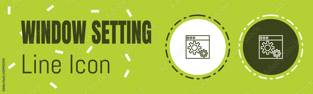 Aufkleber window setting line icon. useful graphic elements for all kinds of designing work.