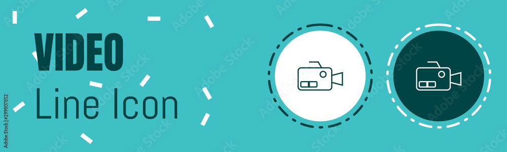 Poster video camera line icon. useful graphic elements for all kinds of designing work.