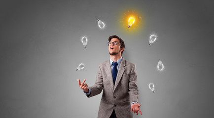 Young business person juggle with new idea concept