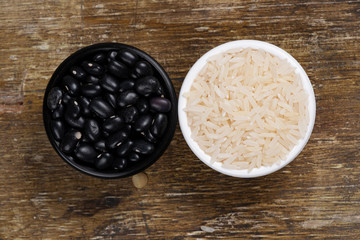 jars with beans grains