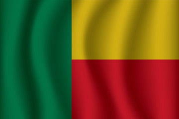 Benin flag background with cloth texture. Benin Flag vector illustration eps10.