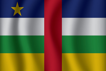 Central African Republic flag background with cloth texture. Central African Republic Flag vector illustration eps10.