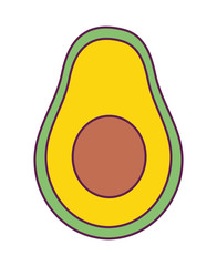 fresh avocado healthy isolated icon