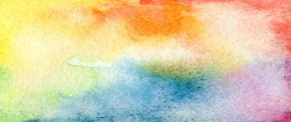Fotobehang Art Abstract watercolor paint blots . Colors background. Paper texture. Horizontal long banner.. © Liliia