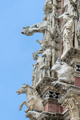 Upper facade of the cathedral of Siena