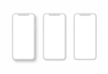 Set of white smartphones
