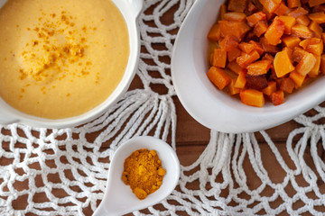 ..Pumpkin soup cream. Delicius Pumpkin Cream. Raosted Pumpkin. Top view