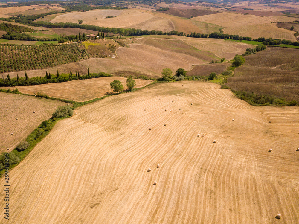 Wall mural Aerial summer rural landscape of Tuscany