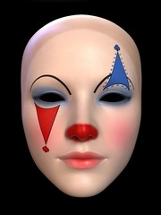 The mask of the clown. 3D illustration